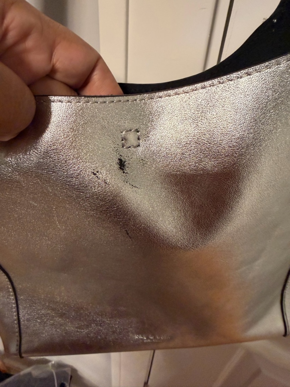 rag & bone Metallic Silver Shoulder Bag - Picture 4 of 6